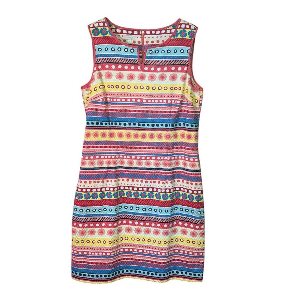 Talbots Multicolor Striped Sleeveless Shift Dress